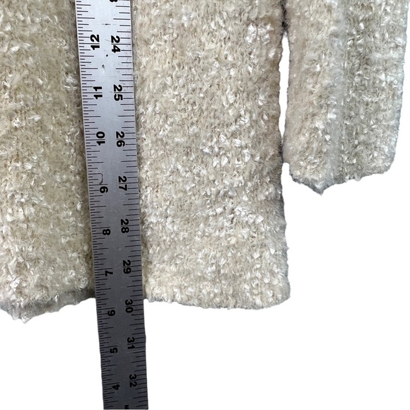 Chico's Cowl Pullover Sweater Cream with Gold Metallic Threading Size Large - Picture 5 of 8